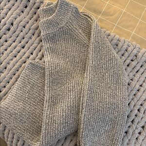 Cozy Gray Knit Sweater - Roots